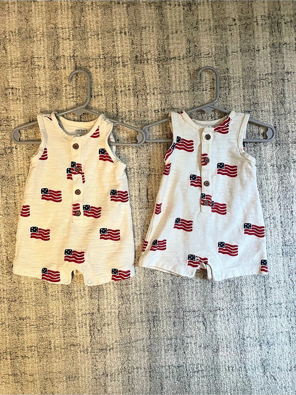 Carter's Flag Print One-Piece Romper Set